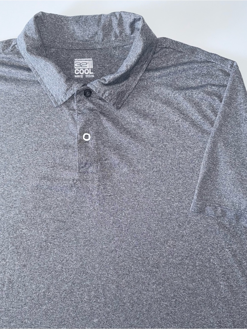 32Degrees Cool Polo Men’s L Gray Performance Stretch Lightweight